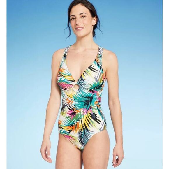 Shade & Shore Size: S (4-6) Tropical Print Swimsuit NWT - Picture 1 of 9